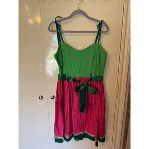 Collectif Watermelon Print Spaghetti Strap Dress Large